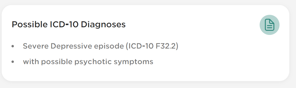 ICD-10 Category Overview - Psynary Dashboard