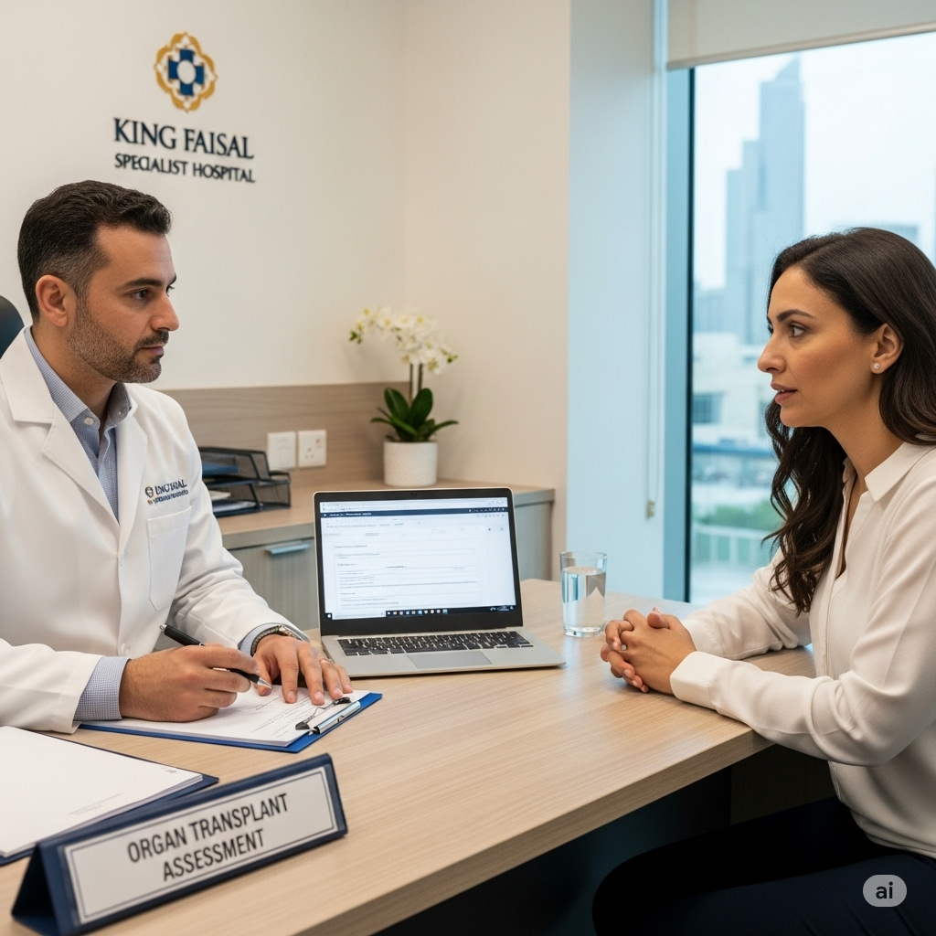 Organ transplant assessment interface showing psychiatric evaluation workflow
